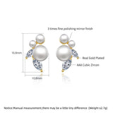 Insect Shape Pearl Stud Earrings for Women