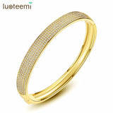 CZ Cubic Zirconia Wide Bangle Charm Bracelet For Girls