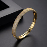 CZ Cubic Zirconia Wide Bangle Charm Bracelet For Girls