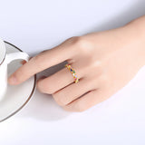 K-Pop Men's Rainbow CZ Finger Ring Girl Party