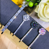 Clear Flower Crystals Hair Clips for Women Bridal Wedding