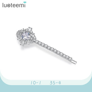 Clear Flower Crystals Hair Clips for Women Bridal Wedding