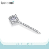 Clear Flower Crystals Hair Clips for Women Bridal Wedding