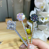 Clear Flower Crystals Hair Clips for Women Bridal Wedding