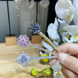 Clear Flower Crystals Hair Clips for Women Bridal Wedding