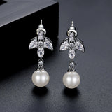 CZ Bridal Wedding Drop Earrings for Lover