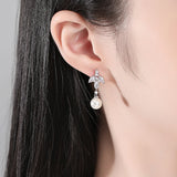 CZ Bridal Wedding Drop Earrings for Lover