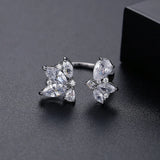 Zircon Leaf Open Ring For Women Unique Accessories For Lady Party Girls