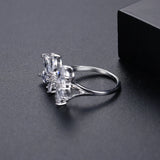 Zircon Leaf Open Ring For Women Unique Accessories For Lady Party Girls