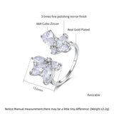 Zircon Leaf Open Ring For Women Unique Accessories For Lady Party Girls
