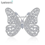Butterfly CZ Bridal Cloth Brooch for Wedding