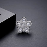Flower Personalized Brooch for Women Cubic Zircon Bridal Wedding Pin