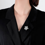 Flower Personalized Brooch for Women Cubic Zircon Bridal Wedding Pin