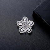 Flower Personalized Brooch for Women Cubic Zircon Bridal Wedding Pin