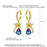 Cat Hoop Earrings CZ Animal Jewelry