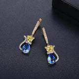 Cat Hoop Earrings CZ Animal Jewelry