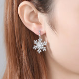 Snowflake Drop Earrings Wedding Party Jewelry Boucles D Oreille Femme Bijoux