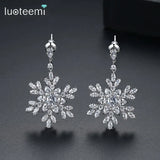 Snowflake Drop Earrings Wedding Party Jewelry Boucles D Oreille Femme Bijoux
