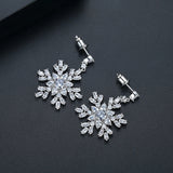 Snowflake Drop Earrings Wedding Party Jewelry Boucles D Oreille Femme Bijoux