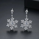 Snowflake Drop Earrings Wedding Party Jewelry Boucles D Oreille Femme Bijoux