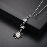 Women's CZ Star Statement Pendant Necklace for Love Gift