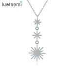 Women's CZ Star Statement Pendant Necklace for Love Gift