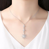 Women's CZ Star Statement Pendant Necklace for Love Gift
