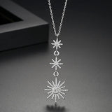 Women's CZ Star Statement Pendant Necklace for Love Gift