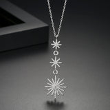 Women's CZ Star Statement Pendant Necklace for Love Gift