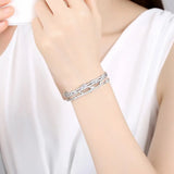Layer Statement CZ Bracelets Bangles for Women Wedding Engagement Jewelry