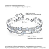 Layer Statement CZ Bracelets Bangles for Women Wedding Engagement Jewelry