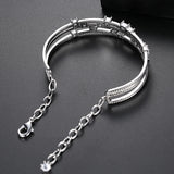 Layer Statement CZ Bracelets Bangles for Women Wedding Engagement Jewelry