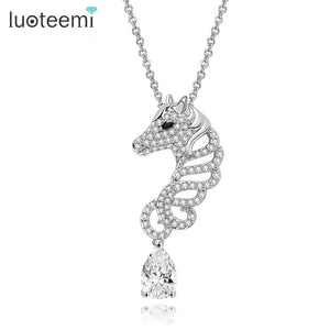 Animal Horse Pendant Statement Necklace for Women