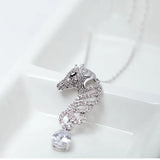 Animal Horse Pendant Statement Necklace for Women