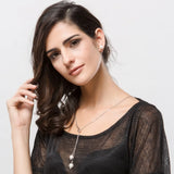 Lady Girl Lovely Long Double Pearls Adjustable Length Pendant Necklace