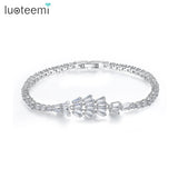 Gold Bridal CZ Women Bracelet Bangle Wedding Jewelry