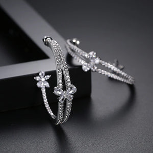Pink & Yellow CZ Hoop Earring Double Layer Party Accessory