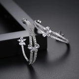 Pink & Yellow CZ Hoop Earring Double Layer Party Accessory