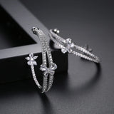 Pink & Yellow CZ Hoop Earring Double Layer Party Accessory