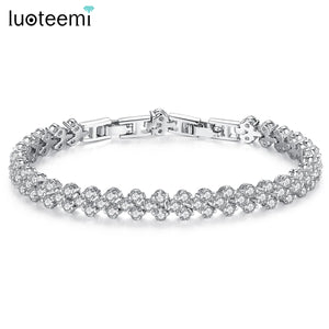 Roman CZ Wedding Bracelet Romantic Cubic Zirconia Bridal Women Bracelets