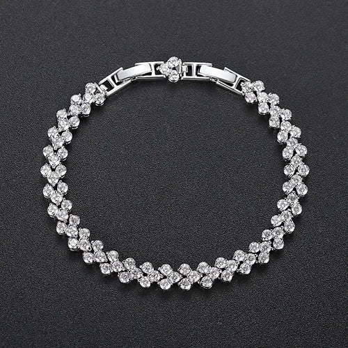 Roman CZ Wedding Bracelet Romantic Cubic Zirconia Bridal Women Bracelets