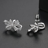 Romantic Bow-knot AAA CZ Stud Earrings for Women Wedding Jewelry