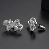 Romantic Bow-knot AAA CZ Stud Earrings for Women Wedding Jewelry
