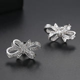 Romantic Bow-knot AAA CZ Stud Earrings for Women Wedding Jewelry