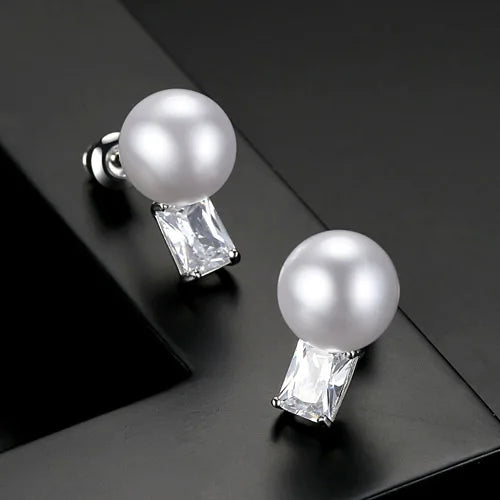 Romantic Style AAA Square Zircon Stud Earrings