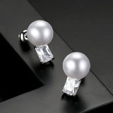 Romantic Style AAA Square Zircon Stud Earrings