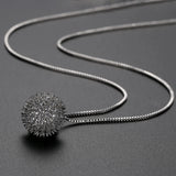 Sea Urchin Shape CZ Pendant Necklaces