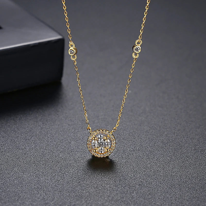 CZ Drop Pendant Necklace Bridal Wedding Jewelry