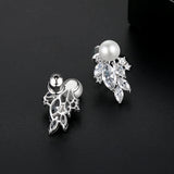 Simulated Pearls Stud Earring Cubic Zircon Girl Jewelry