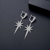 Sparkling Star CZ Big Hoop Earrings for Women Hiphop Punk Style